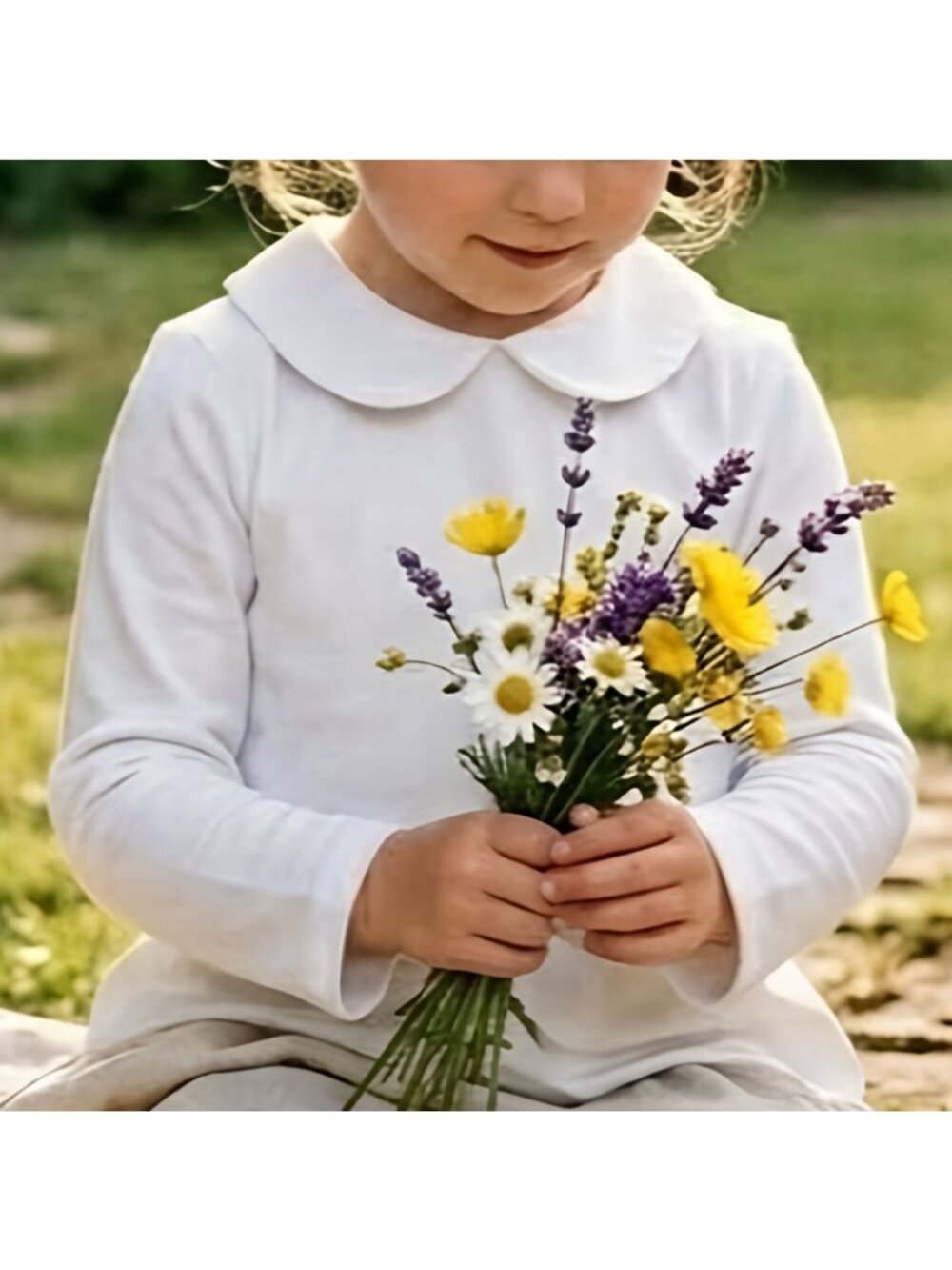 TBBC The Beaufort Bonnet Company Girls 3T White Long Sleeve Peter Pan Collar Top - Picture 1 of 11